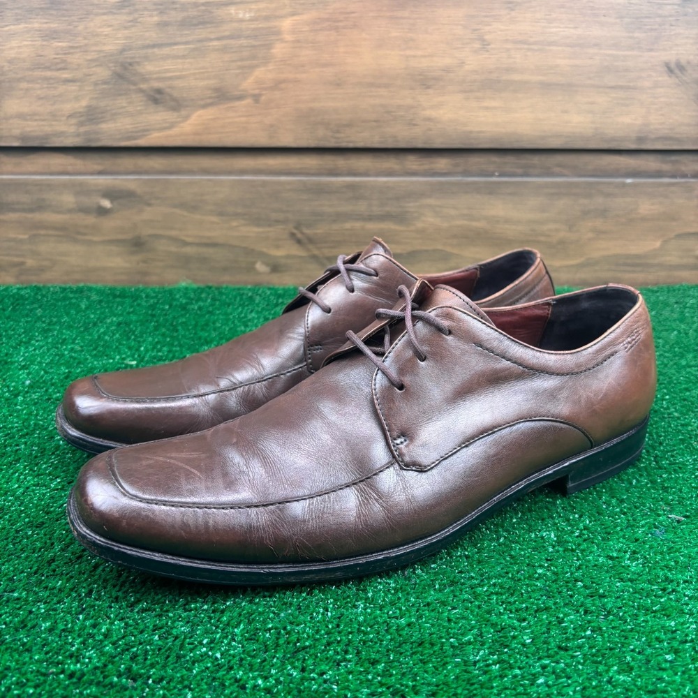 Hugo Boss Dress Shoes Mens‎ 9 Brown Upper Leather Lace Up Square Toe 50219235